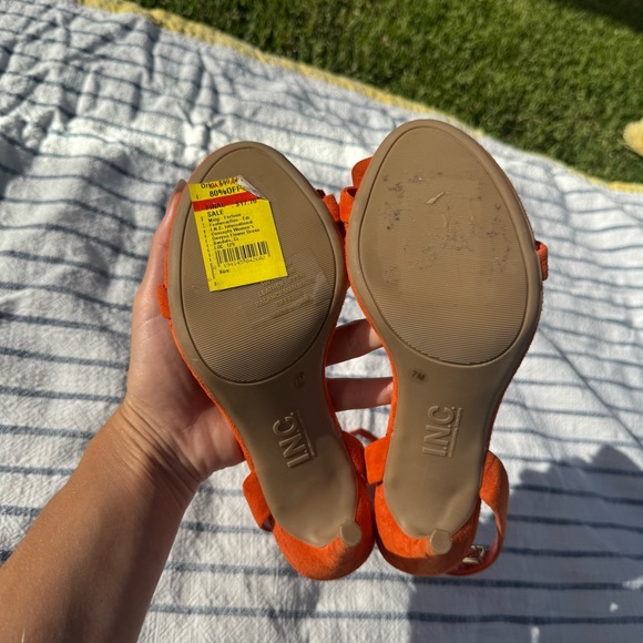 Orange heels INC Devyn flower dress sandals - Picture 5 of 5